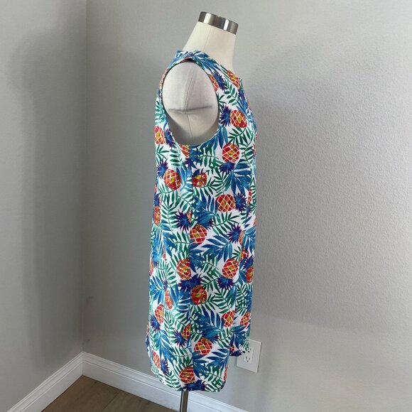 Tabitha Webb Womens 12 Pineapple Tropical Leaf Print Sleeveless Sheath Dress - Picture 7 of 11